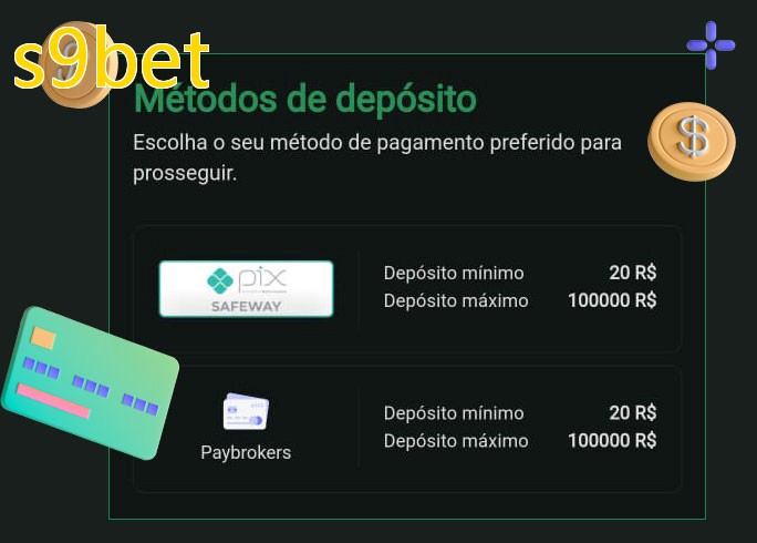 O cassino s9betbet oferece uma grande variedade de métodos de pagamento